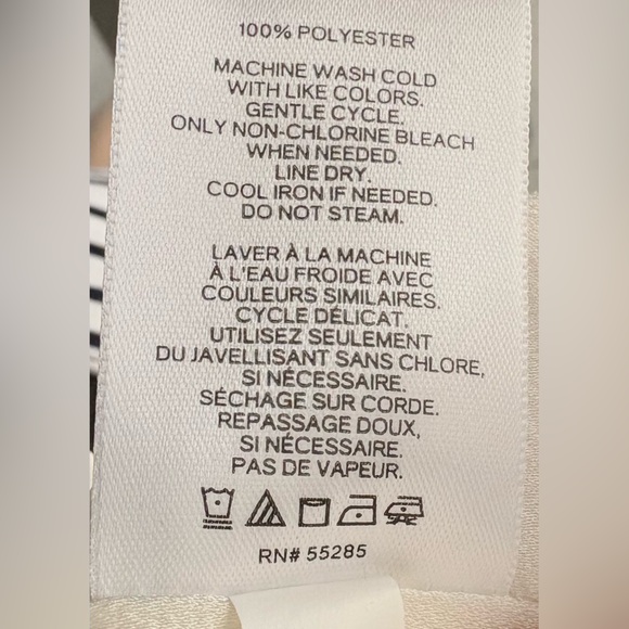 Express Cold Shoulder Long Sleeve Top Size Medium Beige loose style Fully lined - Picture 10 of 11